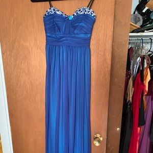 Full length royal blue prom gown NWT